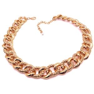 Vintage Gold Tone Chain Link Necklace 15” With 3” Extender
